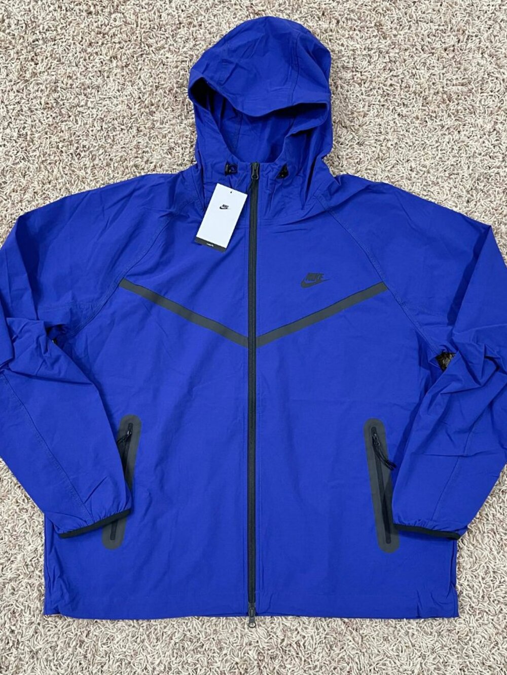 Nike Tech Men’s Woven Hooded Jacket Blue HM7151-539, Size Large (New)